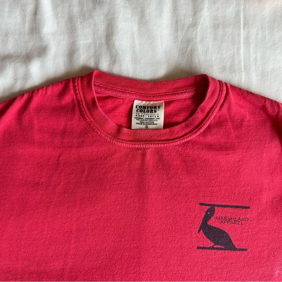 Comfort Colors Marshland Apparel Red "Anchor Design" Long Sleeve T Shirt Size S - Picture 3 of 12